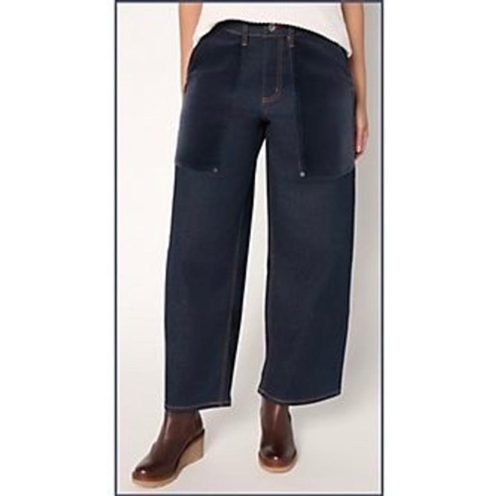 Peace Love World Boheme Soft Barrel Jeans with‎ Corduroy Pockets Size 12